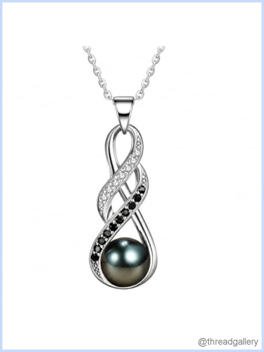 Tahitian Black Pearl Necklace 18K Gold Plated 925 Sterling Silver Pendant